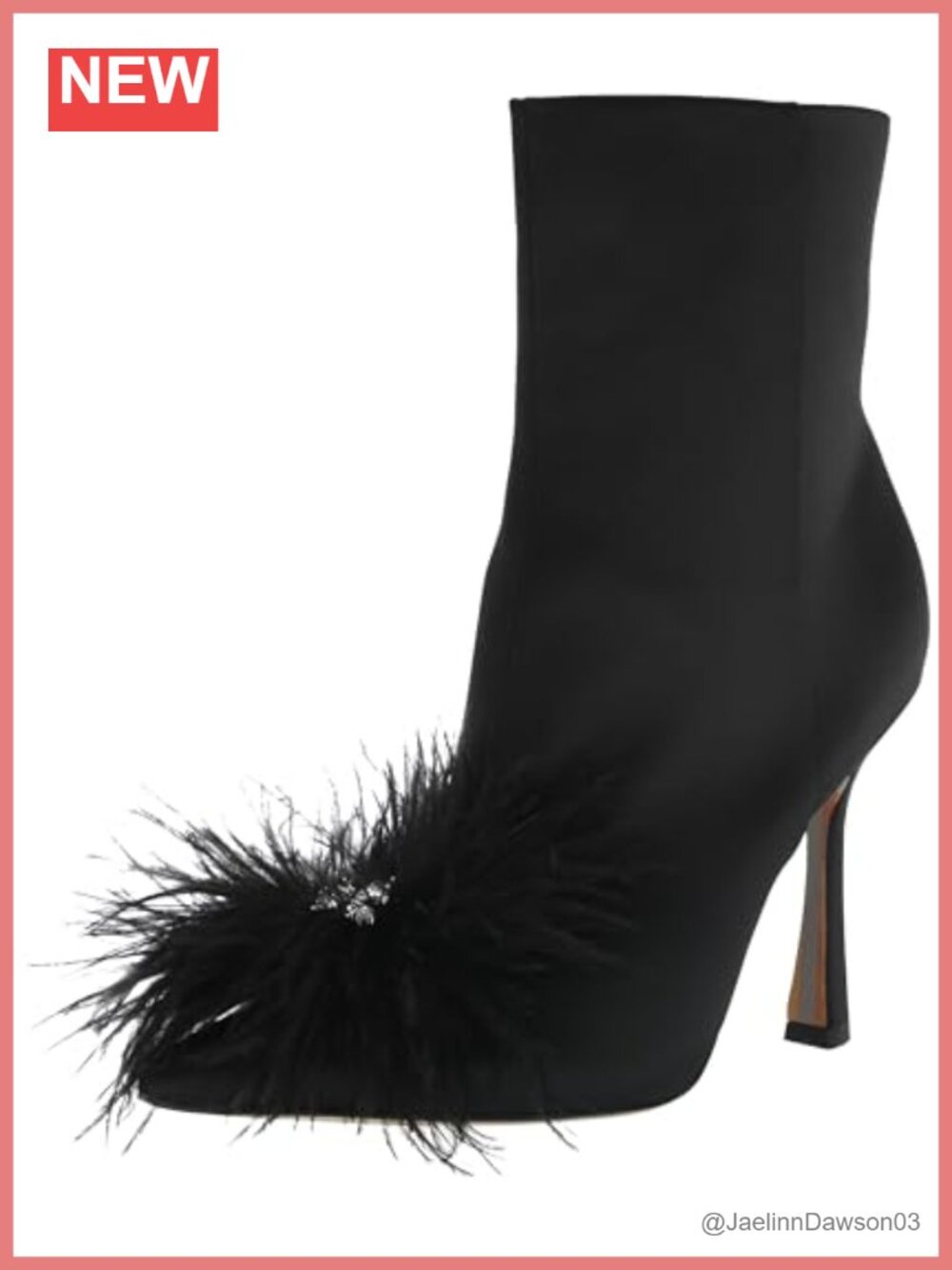 Sam Edelman Women's Ency Pointed Toe Stiletto Feather Crystal Ankle Bootie